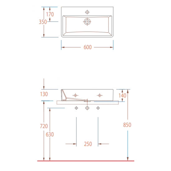 Επικαθήμενος Νιπτήρας Πορσελάνης Serel Tetra 60 × 35 cm με Οπή και με Δυνατότητα Τοποθέτησης και ως Κρεμαστός 2046-300 Λευκός Επικαθήμενος Νιπτήρας Πορσελάνης Serel Tetra 60 × 35 cm με Οπή και με Δυνατότητα Τοποθέτησης και ως Κρεμαστός 2046-300 Λευκός